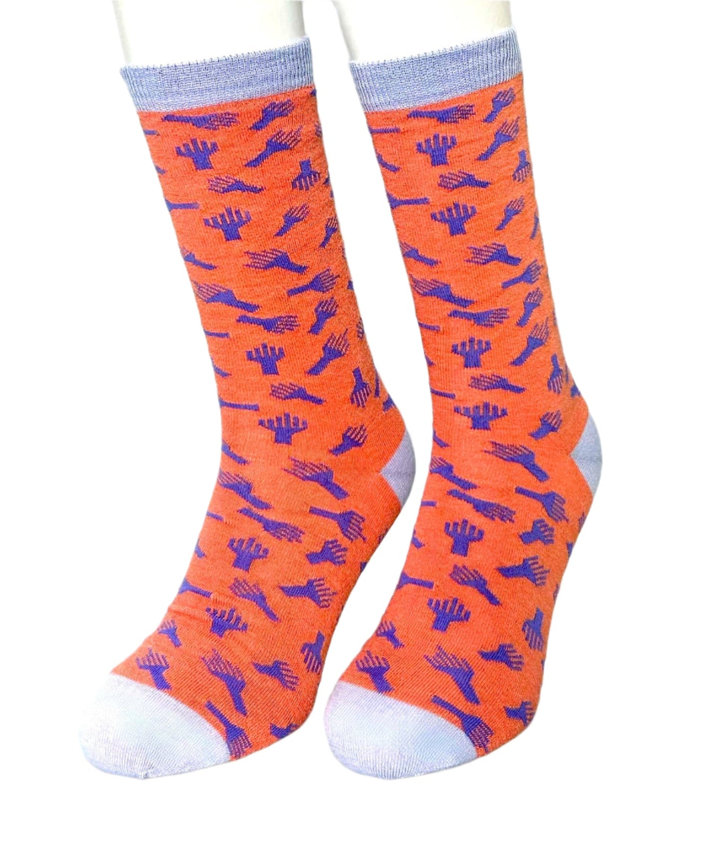 Las Manos - Socks - Salmon and Purple - Women's - Sol Alpaca