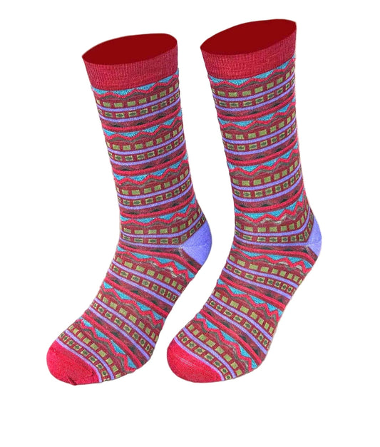 Men's Stripes Jacquard Socks C001 - Sol Alpaca